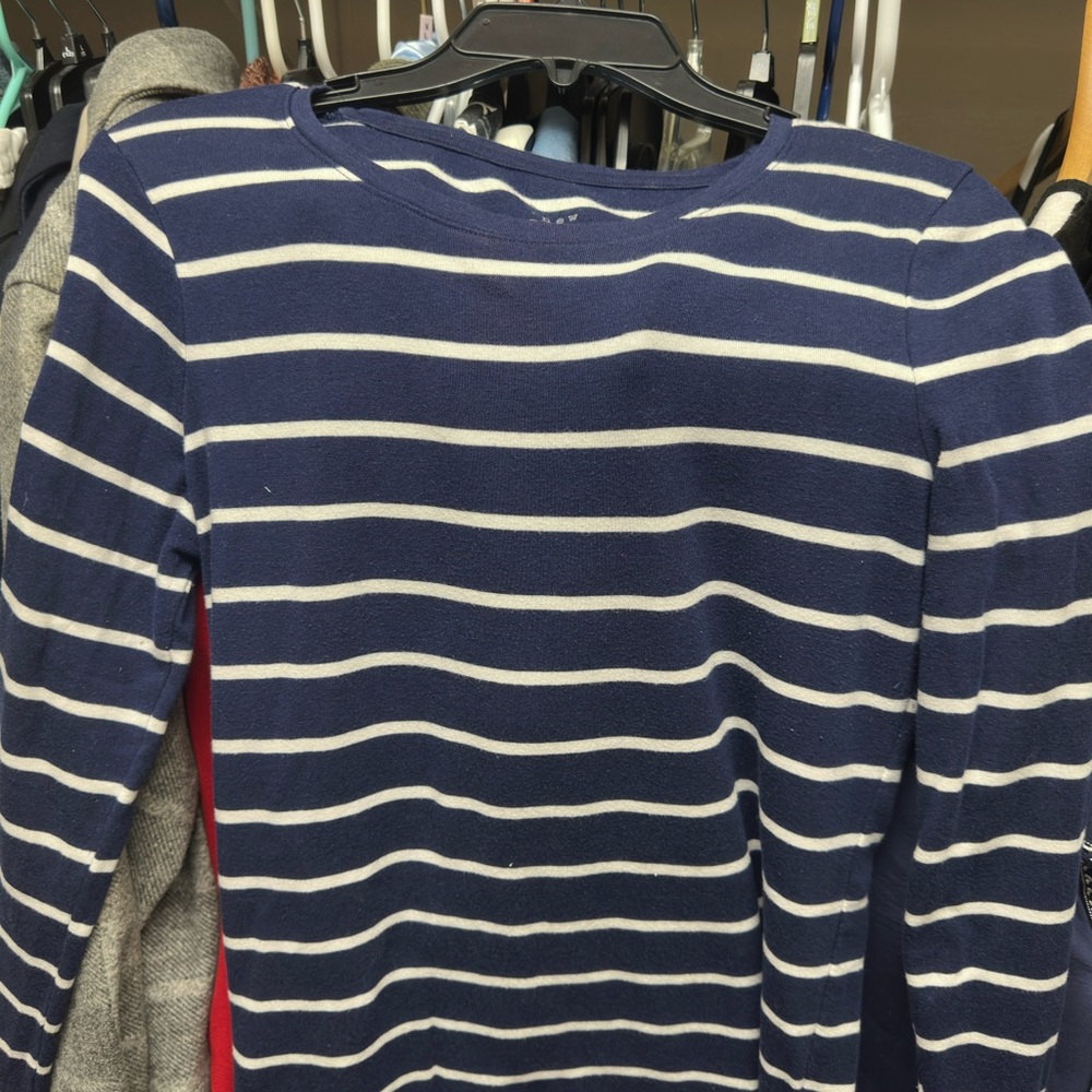 a new day Navy and Cream Striped V-Neck Top